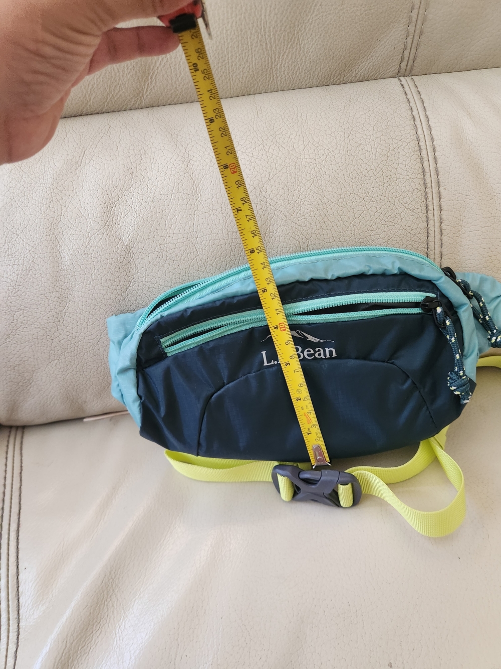 L.L. Bean Navy & Aqua Lightweight Waist Pack